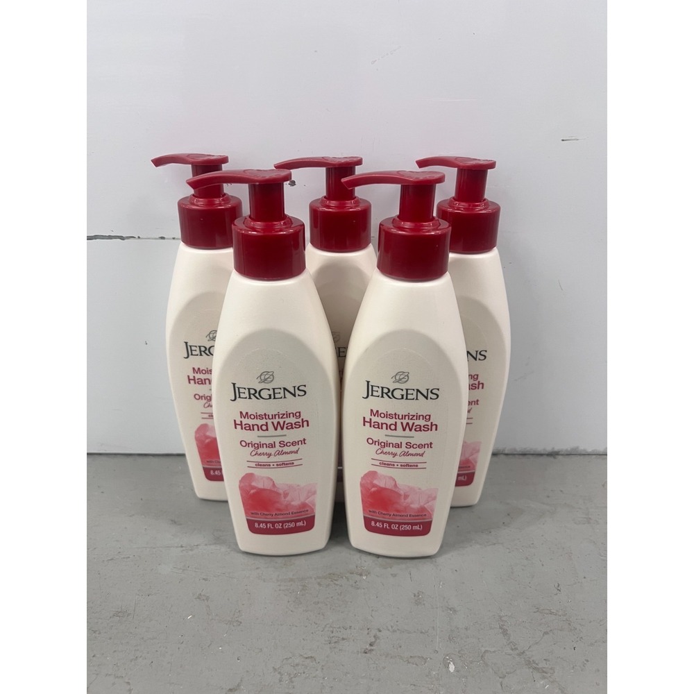 Jergens Moisturizing Hand Wash Cherry Almond Skin Softening 8.45 Fl Oz (Pack 5)